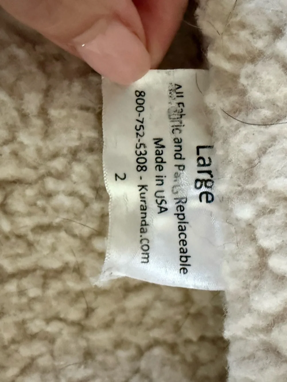 Plush Cream Sherpa Dog Blanket cover for Kuranda Cot -